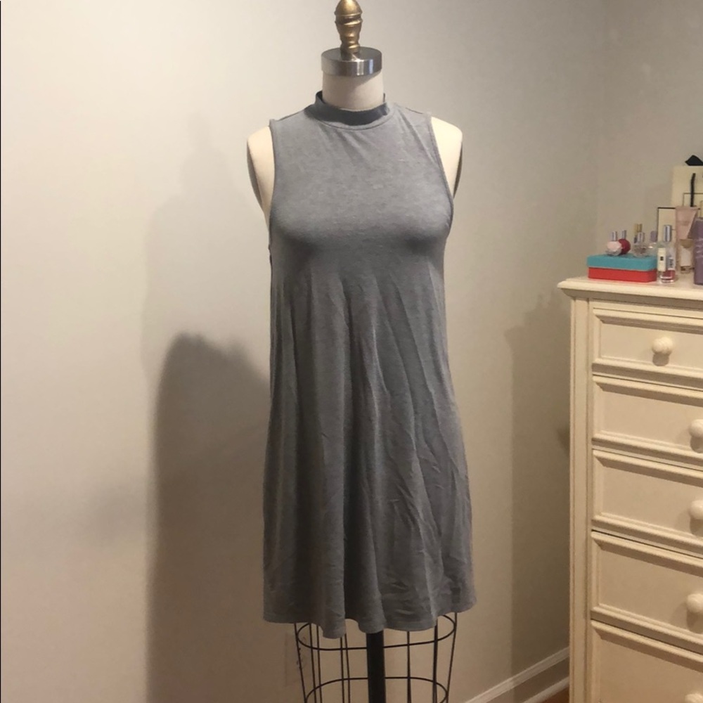 Topshop cotton mock neck dress